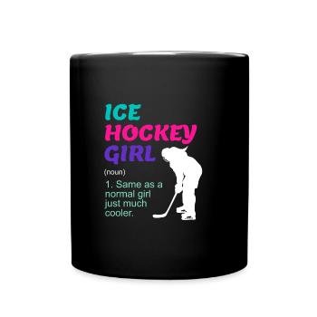 Ice Hockey Girl Damen Eishockey - Tasse einfarbig - Schwarz - Vorne