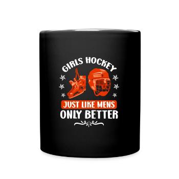 Girls Hockey Eishockey Damen Hockey - Tasse einfarbig - Schwarz - Vorne