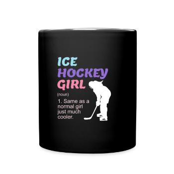 Ice Hockey Girl Damen Eishockey - Tasse einfarbig - Schwarz - Vorne