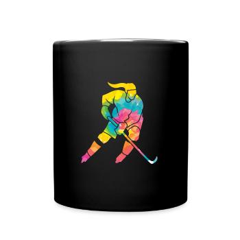 Joueuse de hockey sur glace - Mug uni - noir - Devant