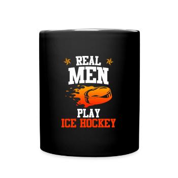 Les vrais gars jouent au hockey sur glace - Mug uni - noir - Devant