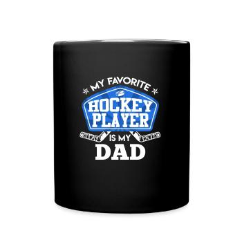 Eishockey Papa - Tasse einfarbig - Schwarz - Vorne