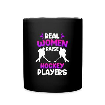 De vraies femmes éduquent les joueuses de hockey - Mug uni - noir - Devant