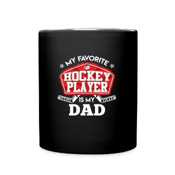 Eishockey Papa - Tasse einfarbig - Schwarz - Vorne