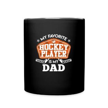 Eishockey Papa - Tasse einfarbig - Schwarz - Vorne