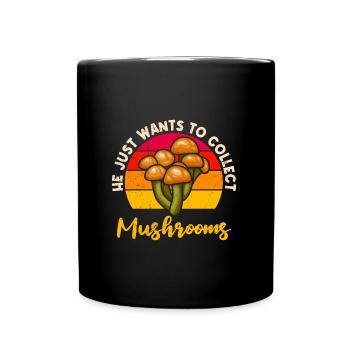 Il ne fait rien Cueilleurs de champignons Cueilleur de champignons - Mug uni - noir - Devant