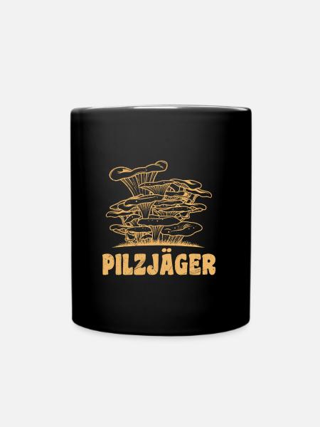 Pilzjäger Pilze sammeln Pilzsammler - Tasse einfarbig - Schwarz