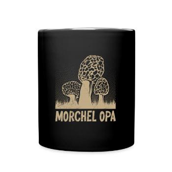 Morchel Opa Pilze sammeln Pilzsammler - Tasse einfarbig - Schwarz - Vorne