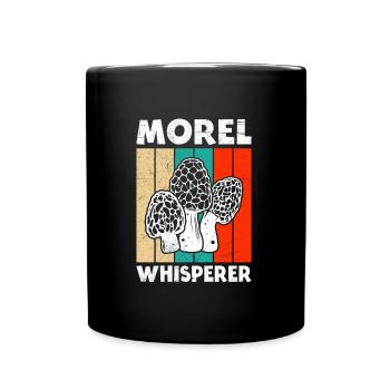 Morchel Flüsterer Pilze Pilzsammler - Tasse einfarbig - Schwarz - Vorne