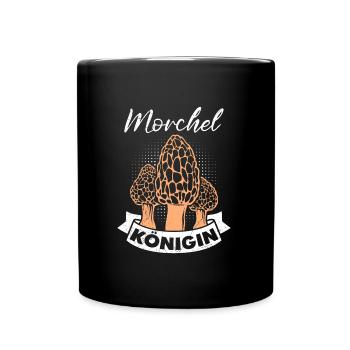 Morchel Königin Pilze sammeln Pilzsammler - Tasse einfarbig - Schwarz - Vorne