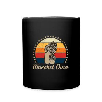 Morchel Oma Pilze sammeln Pilzsammer - Tasse einfarbig - Schwarz - Vorne