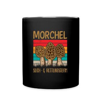 Such & Rettungsteam Morchel Pilzsammler - Tasse einfarbig - Schwarz - Vorne