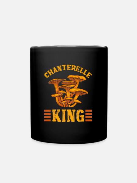 König Pfifferling Pilze Pilzsammler - Tasse einfarbig - Schwarz