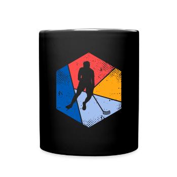 Vintage Floorball Player Motif Floorball - Full Colour Mug - black - Front