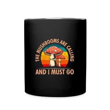 Les champignons appellent les cueilleurs de champignons collectent les cueilleurs de champignons - Mug uni - noir - Devant