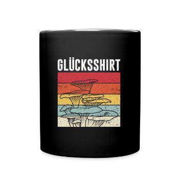 Glücksshirt Glückspilz Pilzsammer Pilze sammeln - Tasse einfarbig - Schwarz - Vorne