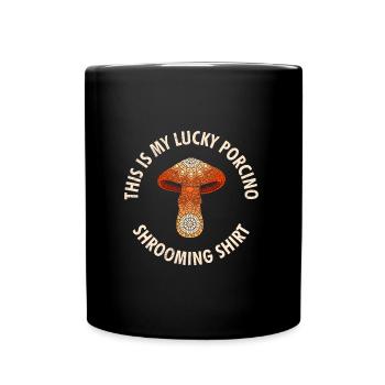 Cèpes Chanceux Chemise Cueilleurs de champignons Cueillette de champignons - Mug uni - noir - Devant