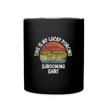 Lucky Shirt Porcini Mushroom Collector Champignon Bunting shrooming - Mug uni - noir - Devant