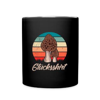 Morchel Sammler Glücksshirt Pilzsammler - Tasse einfarbig - Schwarz - Vorne