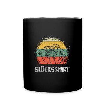 Glücksshirt Pilze sammeln Pilzsammler shrooming - Tasse einfarbig - Schwarz - Vorne