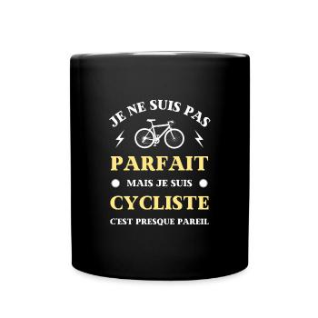 pas parfait cycliste humour velo homme drole papy - Mug uni - noir - Devant