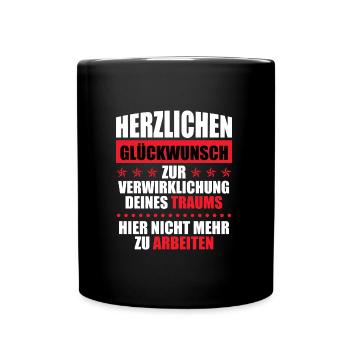 Jobwechsel Arbeitskollege lustig Verabschiedung - Tasse einfarbig - Schwarz - Vorne