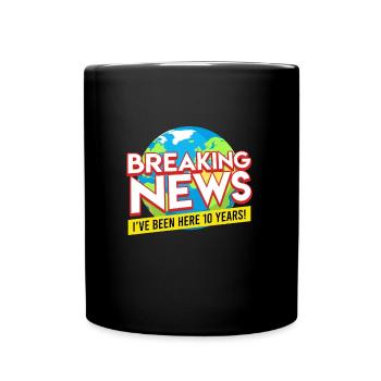 Company anniversary 10 years service anniversary - Full Colour Mug - black - Front