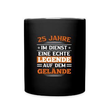 Firmenjubiläum 25 Jahre Dienstjubiläum 25 Jahre - Tasse einfarbig - Schwarz - Vorne