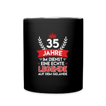 35 Dienstjahre Dienstjubiläum 35 Jahre - Tasse einfarbig - Schwarz - Vorne