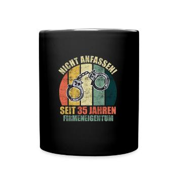 35 Jahre Dienstjubiläum 35 Dienstjahre - Tasse einfarbig - Schwarz - Vorne