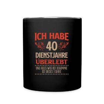 Dienstjubiläum 40 Jahre Firmenjubiläum - Tasse einfarbig - Schwarz - Vorne