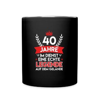 Dienstjubiläum 40 Jahre Firmenjubiläum - Tasse einfarbig - Schwarz - Vorne