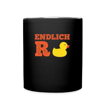 R Ente Renteneintritt Rentner - Tasse einfarbig - Schwarz - Vorne