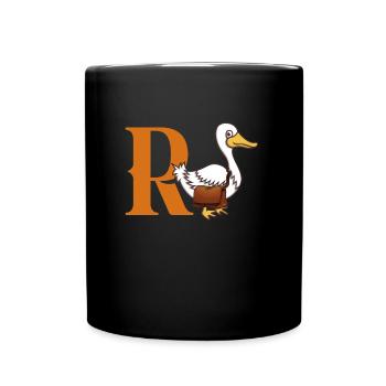 Rente Renteneintritt R Ente - Tasse einfarbig - Schwarz - Vorne