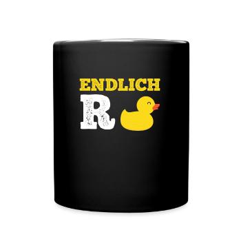 R Ente Renteneintritt Rentner - Tasse einfarbig - Schwarz - Vorne