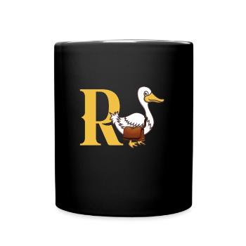 Rente Renteneintritt R Ente - Tasse einfarbig - Schwarz - Vorne