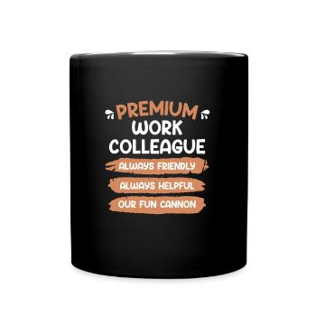 Premium colleague best colleague - Full Colour Mug - black - Front