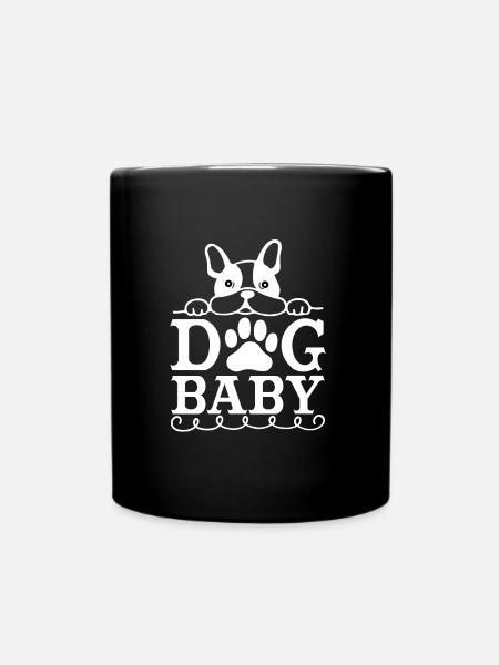 Hundebaby - Tasse einfarbig - Schwarz