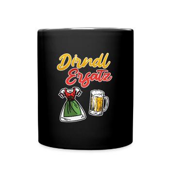 Trachtenshirt Damen Dirndl Ersatz - Tasse einfarbig - Schwarz - Vorne