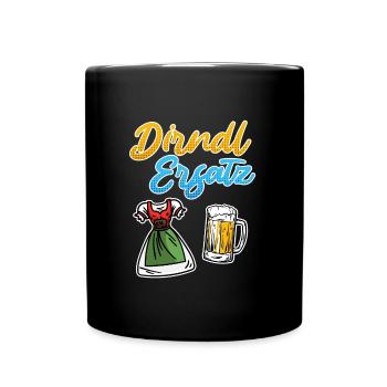 Trachtenshirt Damen Dirndl Ersatz - Tasse einfarbig - Schwarz - Vorne