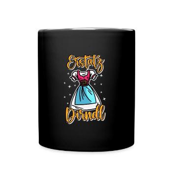 Trachtenshirt Ersatz Dirndl - Tasse einfarbig - Schwarz - Vorne