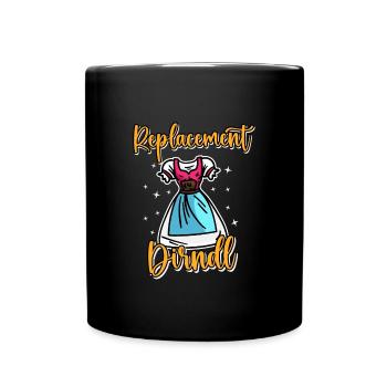 Trachtenshirt Ersatz Dirndl - Tasse einfarbig - Schwarz - Vorne