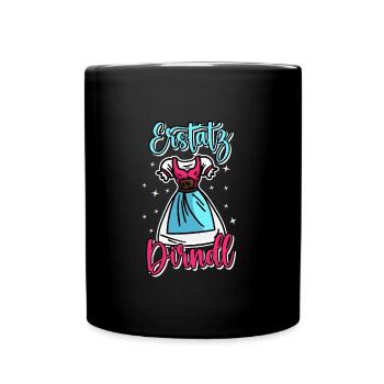 Trachtenshirt Ersatz Dirndl - Tasse einfarbig - Schwarz - Vorne