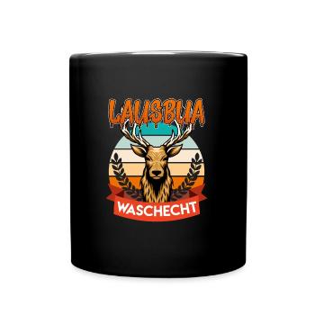 Waschechter Lausbub Bayer Trachtenshirt - Tasse einfarbig - Schwarz - Vorne