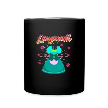 Dirndl Ersatz Lausmadl Damen Trachten - Tasse einfarbig - Schwarz - Vorne