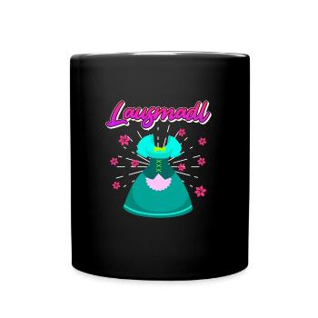 Dirndl Ersatz Lausmadl Damen Trachten - Tasse einfarbig - Schwarz - Vorne