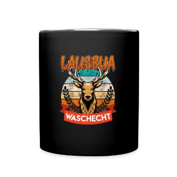 Waschechter Lausbub Bayer Trachtenshirt - Tasse einfarbig - Schwarz - Vorne