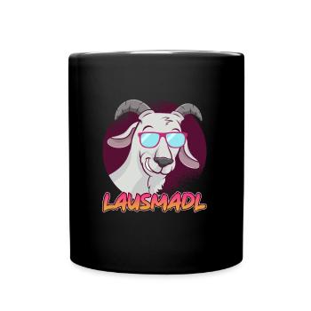 Lausmadl Lausmädchen - Tasse einfarbig - Schwarz - Vorne