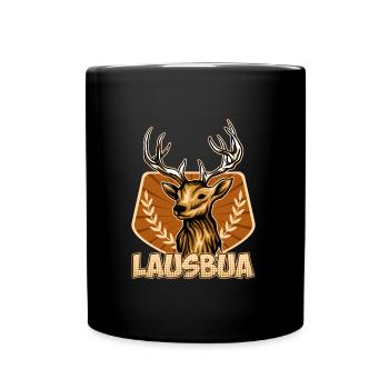 Lausbub Lausbube Bayern Herren Trachten - Tasse einfarbig - Schwarz - Vorne