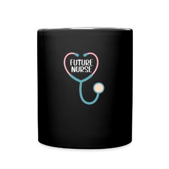 Zukünftige Krankenschwester - Tasse einfarbig - Schwarz - Vorne